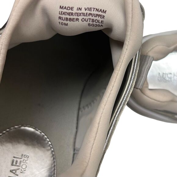 Michael Kors Keeley Trainer Sneakers Silver Slip On Shoes size 10 - Picture 4 of 6